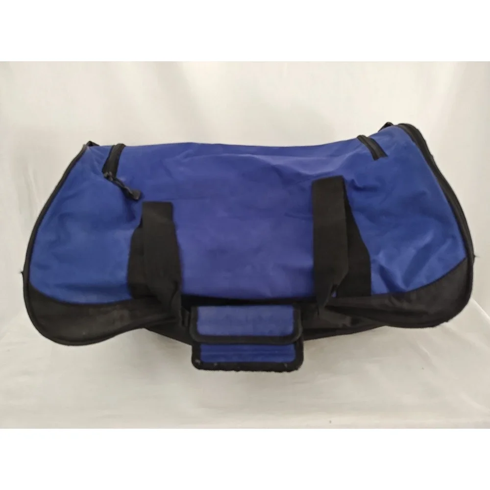 24 Hour Fitness‎ Gym Bag Sports Duffle Travel Blue Vintage Canvas With Strap